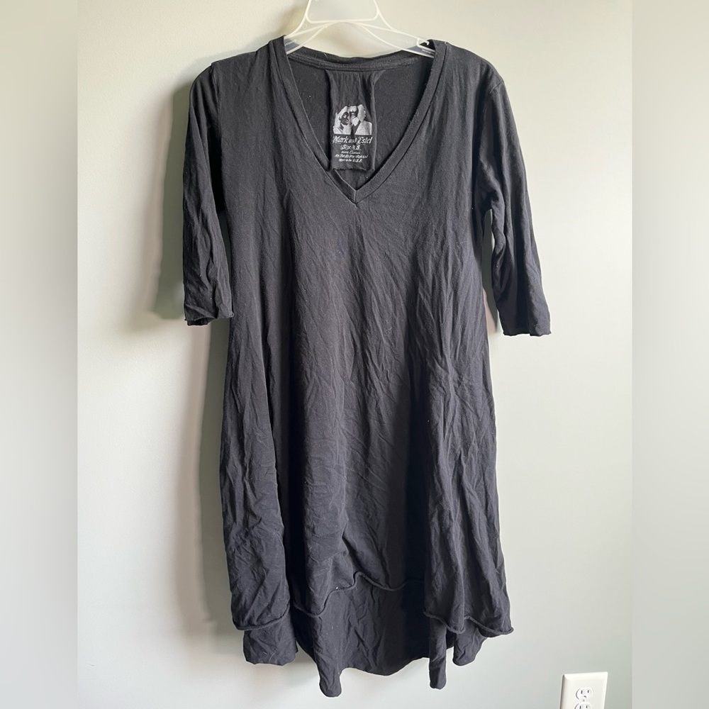 Mark and Estel 100% Cotton Black/Grey Wash Flowy Dress Size XS